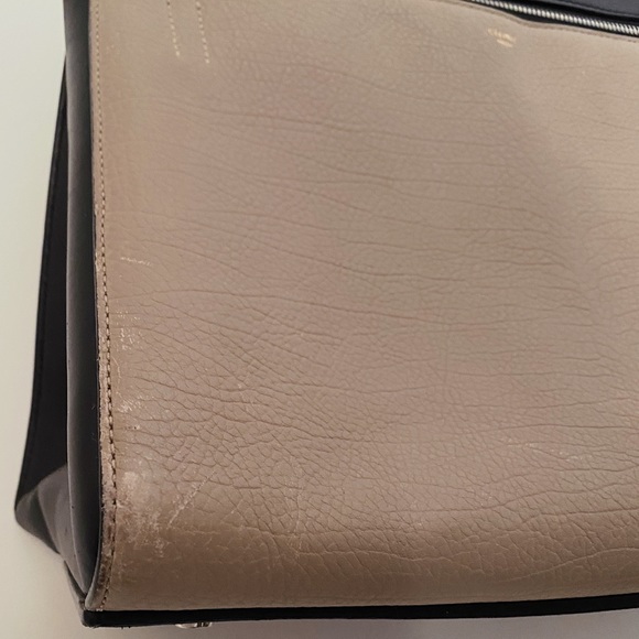 Celine Edge Phoebe Philo Taupe Tan Black Leather Shoulder Tote Bag Italy - Picture 4 of 11